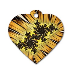 Fractal Art Colorful Pattern Dog Tag Heart (two Sides) by Simbadda