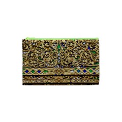 Gold Pattern Decoration Golden Cosmetic Bag (xs) by Simbadda
