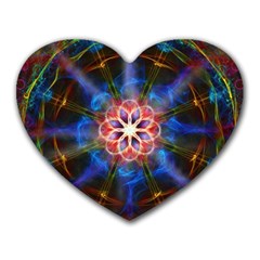 Mandala Pattern Kaleidoscope Heart Mousepads by Simbadda
