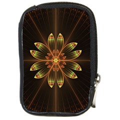 Fractal Floral Mandala Abstract Compact Camera Leather Case by Simbadda