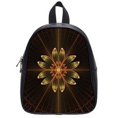 Fractal Floral Mandala Abstract School Bag (small) by Simbadda