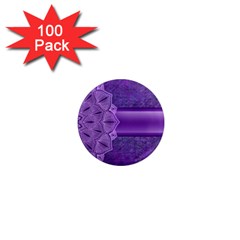 Background Mandala Purple Ribbon 1  Mini Magnets (100 Pack)  by Simbadda