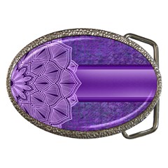 Background Mandala Purple Ribbon Belt Buckles