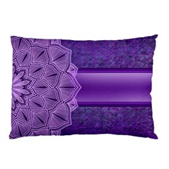 Background Mandala Purple Ribbon Pillow Case by Simbadda