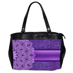 Background Mandala Purple Ribbon Oversize Office Handbag (2 Sides) by Simbadda