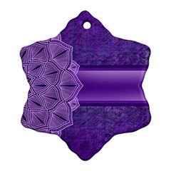 Background Mandala Purple Ribbon Snowflake Ornament (two Sides) by Simbadda