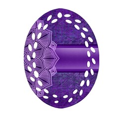 Background Mandala Purple Ribbon Ornament (oval Filigree)