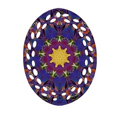 Abstract Art Artistic Texture Blue Oval Filigree Ornament (two Sides) by Simbadda