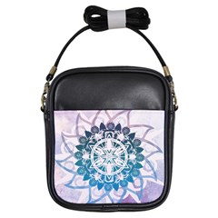 Mandalas Symmetry Meditation Round Girls Sling Bag by Simbadda