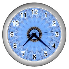 Mandala Graphics Decoration Wall Clock (silver)