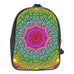Mandala Tile Background Geometric School Bag (xl) by Simbadda