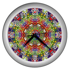 Mandala Pattern Ornaments Structure Wall Clock (silver)