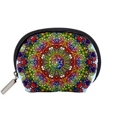 Mandala Pattern Ornaments Structure Accessory Pouch (small) by Simbadda