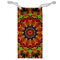 Fractal Mandala Flowers Jewelry Bag by Simbadda