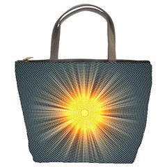 Background Mandala Sun Rays Bucket Bag by Simbadda