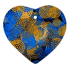 Circle Rings Abstract Optics Heart Ornament (two Sides) by Simbadda