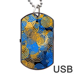 Circle Rings Abstract Optics Dog Tag Usb Flash (one Side) by Simbadda