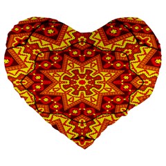 Kaleidoscope Mandala Recreation Large 19  Premium Heart Shape Cushions by Simbadda