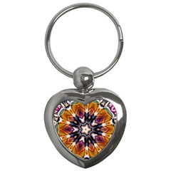 Kaleidoscope Pattern Kaleydograf Key Chains (heart)  by Simbadda