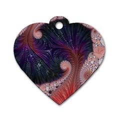 Fractal Art Artwork Design Dog Tag Heart (two Sides) by Simbadda