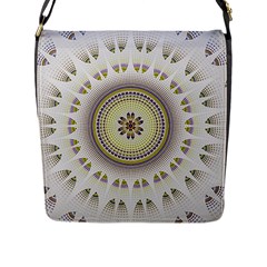 Mandala Fractal Decorative Flap Closure Messenger Bag (l) by Simbadda
