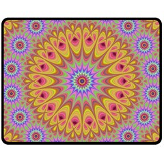 Geometric Flower Oriental Ornament Double Sided Fleece Blanket (medium)  by Simbadda