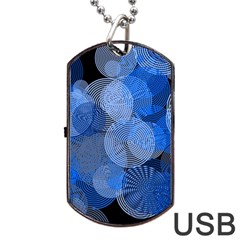 Circle Rings Abstract Optics Dog Tag Usb Flash (one Side) by Simbadda