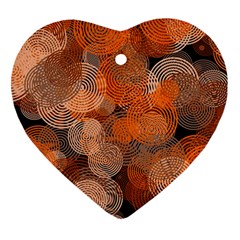 Circle Rings Abstract Optics Heart Ornament (two Sides) by Simbadda