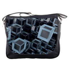 3d Cube Fantasy Square Shape Messenger Bag by Simbadda