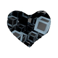 3d Cube Fantasy Square Shape Standard 16  Premium Heart Shape Cushions