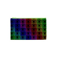 Rainbow Grid Form Abstract Cosmetic Bag (xs) by Simbadda