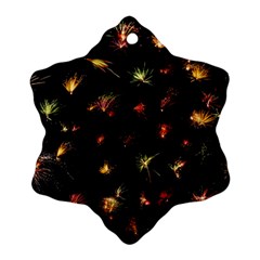 Fireworks Christmas Night Dark Ornament (snowflake) by Simbadda