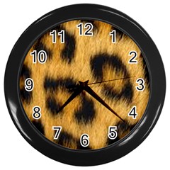 Animal Print Leopard Wall Clock (black)