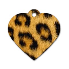 Animal Print Leopard Dog Tag Heart (two Sides) by NSGLOBALDESIGNS2