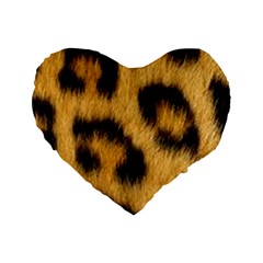 Animal Print 3 Standard 16  Premium Flano Heart Shape Cushions by NSGLOBALDESIGNS2