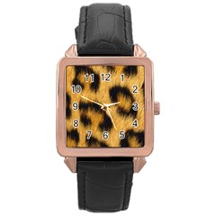 Animal Print 3 Rose Gold Leather Watch  by NSGLOBALDESIGNS2