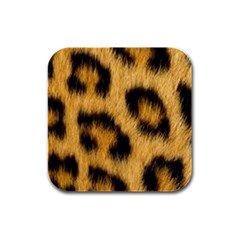 Leopard Print Rubber Square Coaster (4 Pack) 