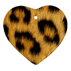 Leopard Print Heart Ornament (two Sides) by NSGLOBALDESIGNS2