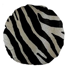 Zebra Print Large 18  Premium Round Cushions by NSGLOBALDESIGNS2