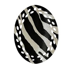 Zebra Print Ornament (oval Filigree) by NSGLOBALDESIGNS2