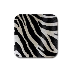 Zebra Print Rubber Square Coaster (4 Pack)  by NSGLOBALDESIGNS2