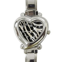 Zebra Print Heart Italian Charm Watch by NSGLOBALDESIGNS2