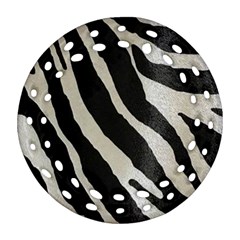 Zebra Print Ornament (round Filigree) by NSGLOBALDESIGNS2