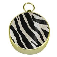 Zebra 2 Print Gold Compasses by NSGLOBALDESIGNS2