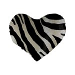 Zebra 2 print Standard 16  Premium Flano Heart Shape Cushions Back