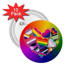 Lgbt Community Pride Heart 2 25  Button (10 Pack) by PrideMarks