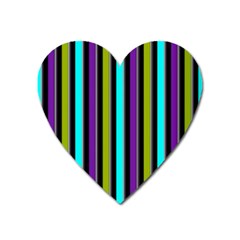 Retro Stripe 1 Vertical Retro Stripe 1 Heart Magnet