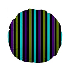 Retro Stripe 1 Vertical Retro Stripe 1 Standard 15  Premium Flano Round Cushions