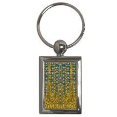 Gold Jungle And Paradise Liana Flowers Key Chains (rectangle)  by pepitasart