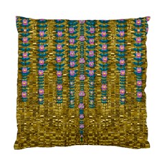 Gold Jungle And Paradise Liana Flowers Standard Cushion Case (two Sides) by pepitasart